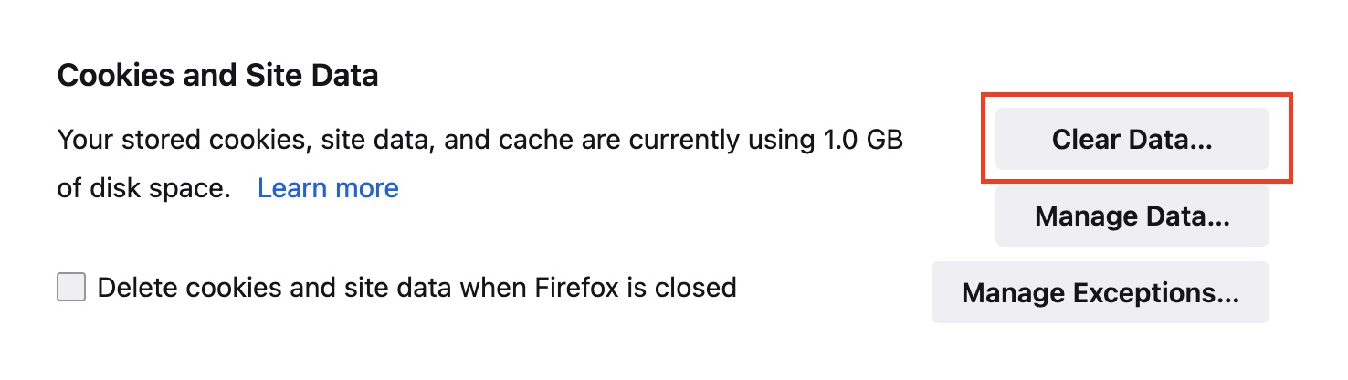 How to properly clear the cache on the Firefox browser