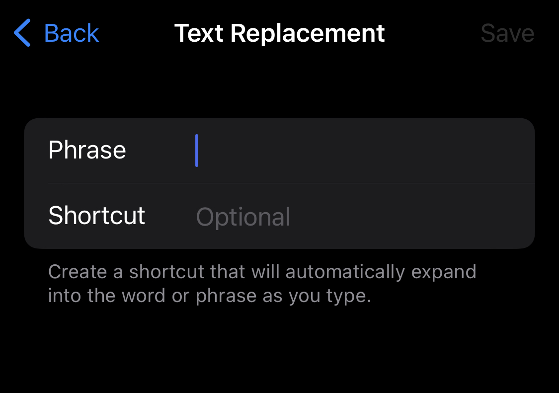 The step by step guide to set up text replacement on the iPhone