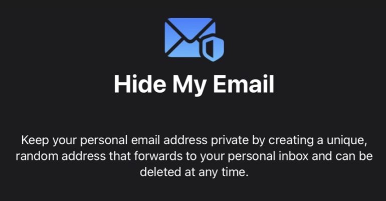 This is how you can use the Hide my Email feature