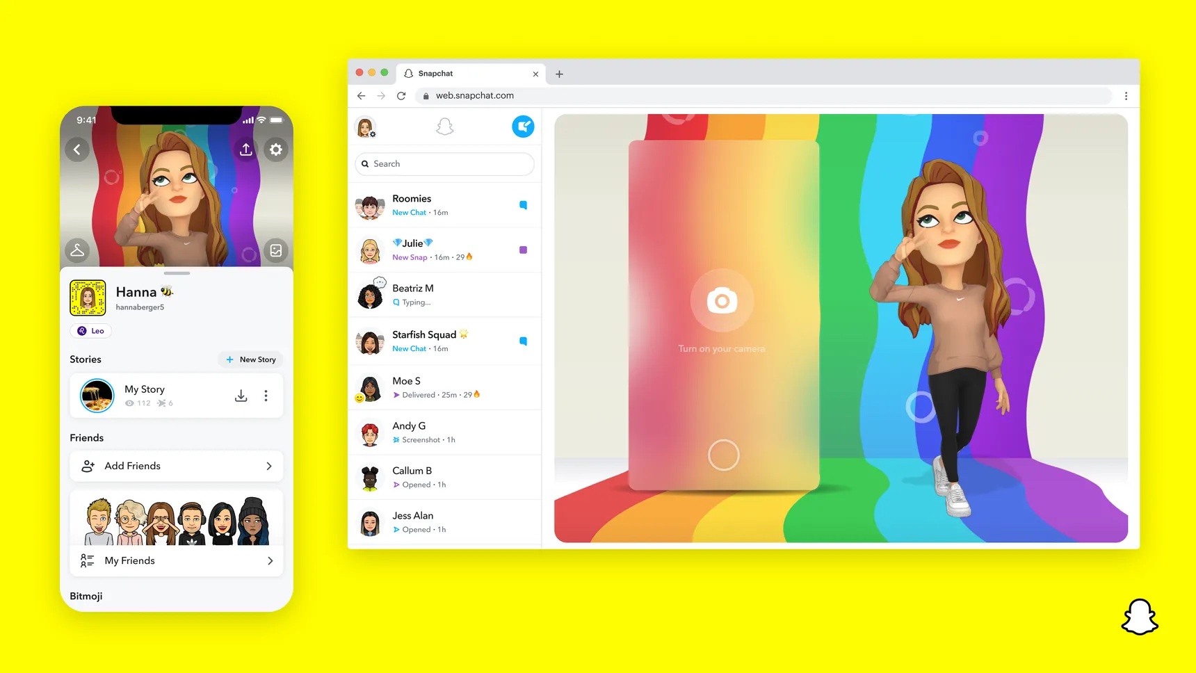 Snapchat brings web-based messaging and video calling