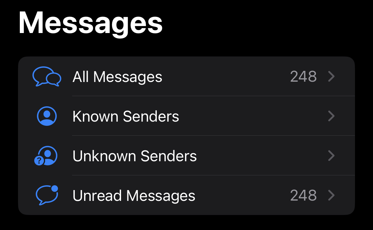 How to filter messages from unknown senders on iOS 16