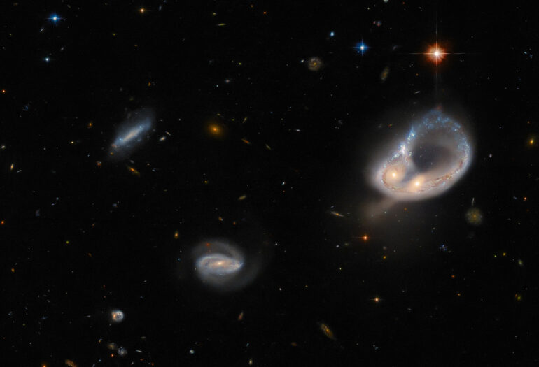 Hubble observes galaxies colliding in a beautiful dance