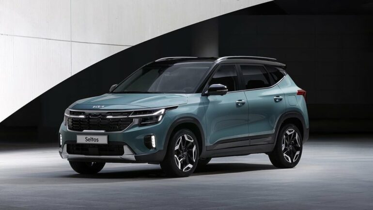 The EV9 electric SUV from Kia has three rows of seats and a striking design