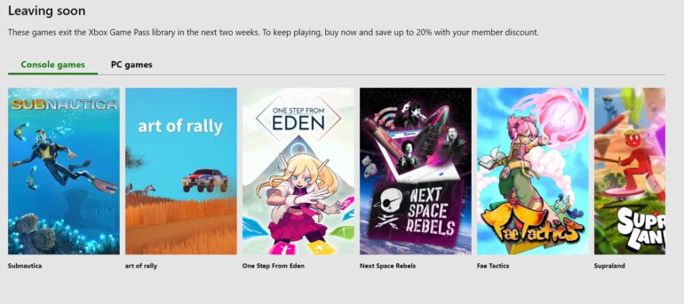 This month, Xbox Game Pass may lose one extra game