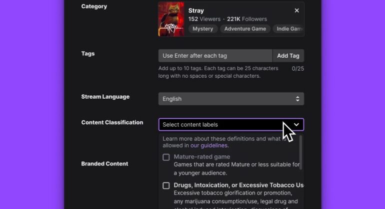 Twitch Introduces More Granular Content Labels for Mature Content