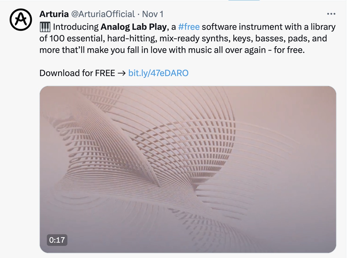 Arturia Introduces Analog Lab Play: A Free Access Point to Their Sound World