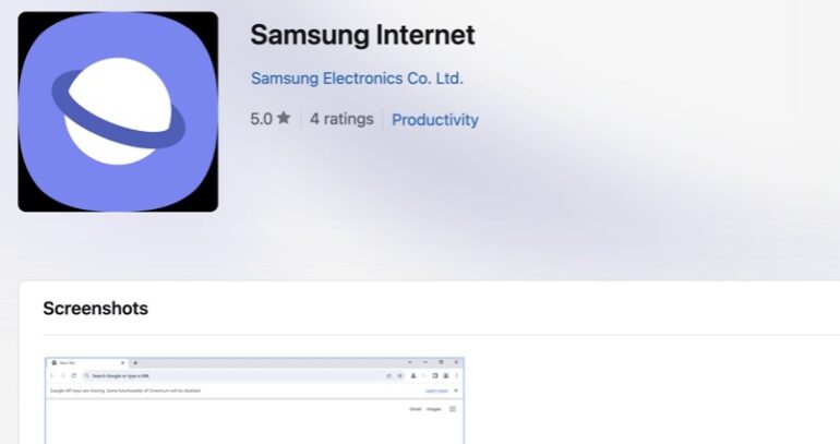 Samsung's mobile internet browser is now available on Windows 11