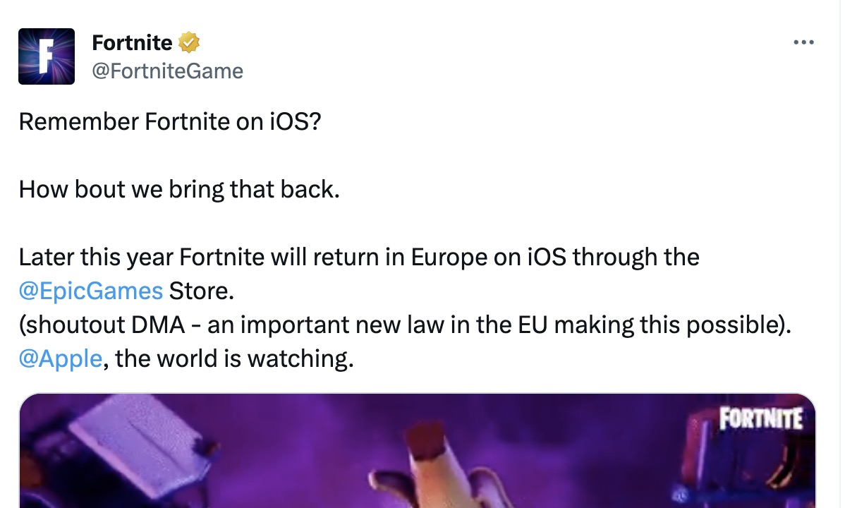 Fortnite Making a Comeback on iOS in EU Later This Year