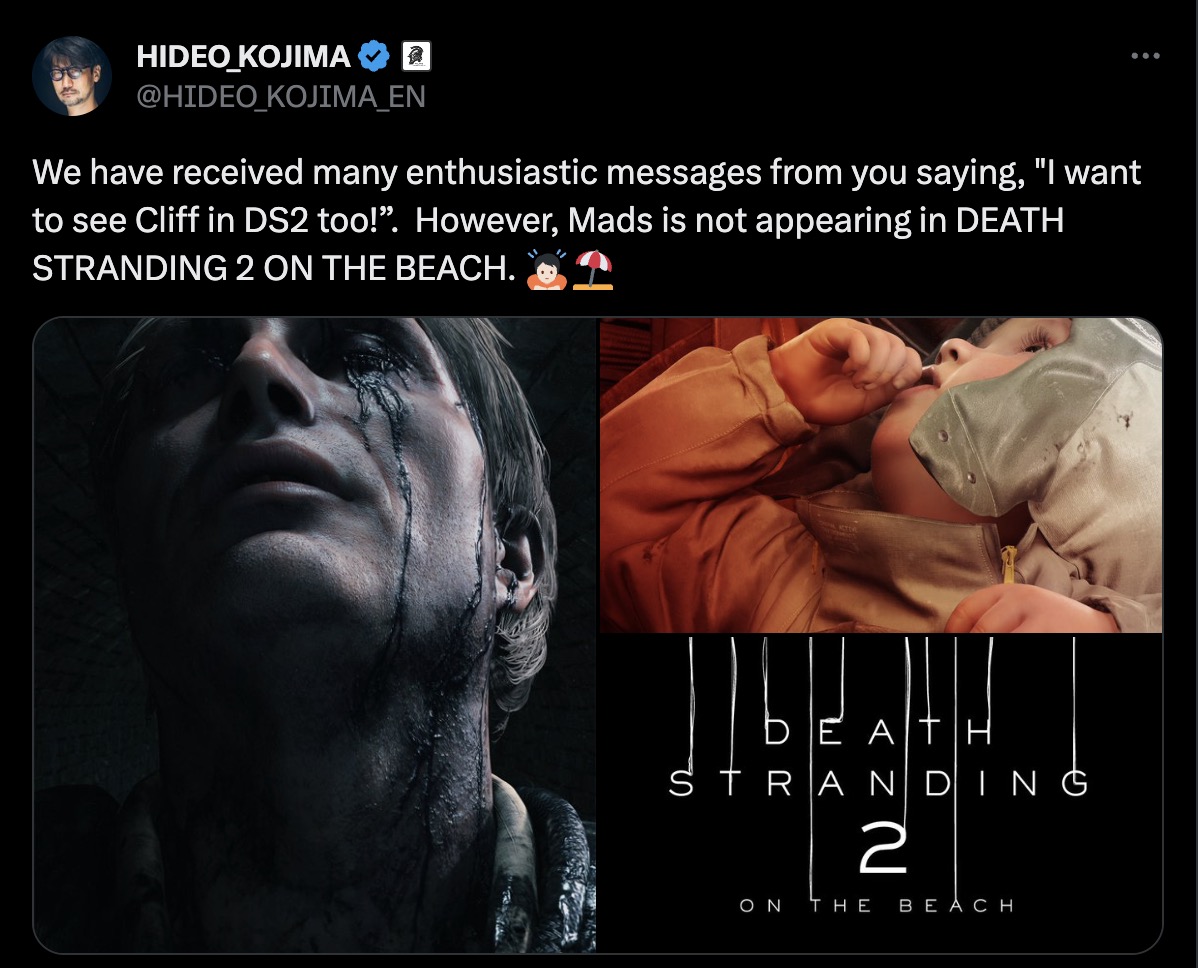 Death Stranding 2 Excludes Major Character, Kojima Confirms