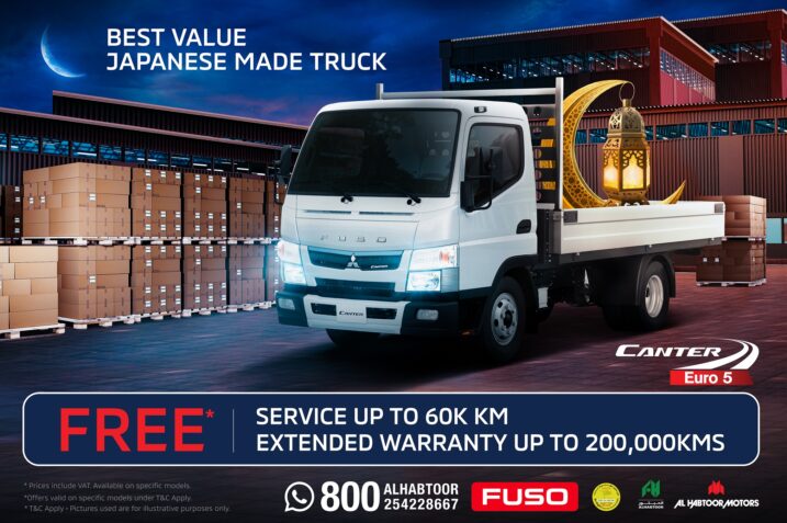 Al Habtoor Motors reveals incredible servicing and warranty offers for FUSO’s Canter Euro 5 this Ramadan