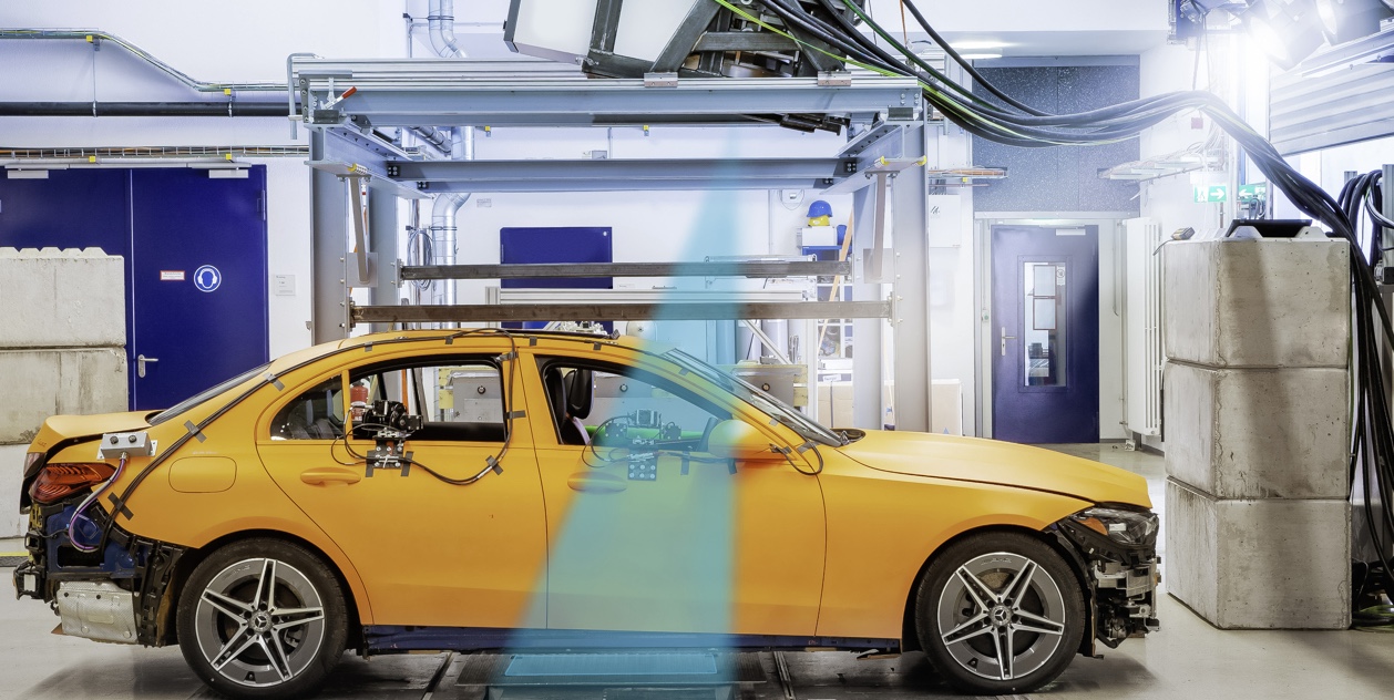 Mercedes-Benz is the world's first car manufacturer to X-ray a crash test