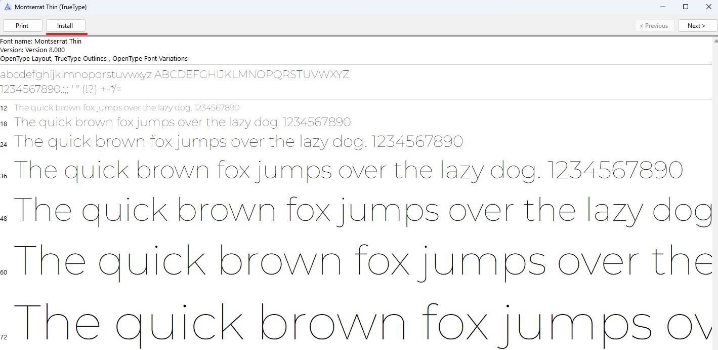 How to install a font on Windows 11