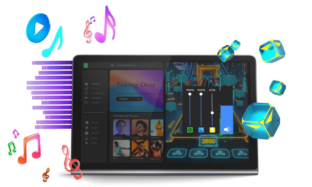 Never miss a beat with Lenovo Tab Plus, a music lover’s dream tablet with eight speakers