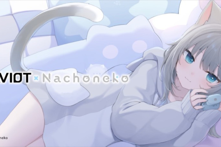 AVIOT TE-V1R Nachoneko special edition earbuds with a uniquely designed charging case.