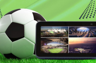 Alexa device displaying football match updates for a Saudi fan.