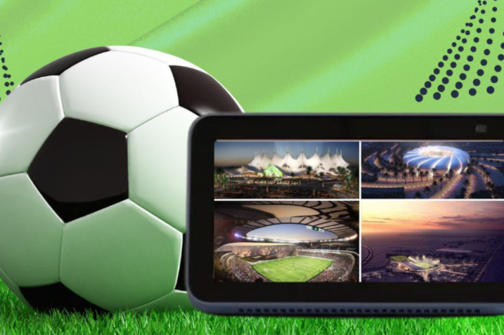 Alexa device displaying football match updates for a Saudi fan.