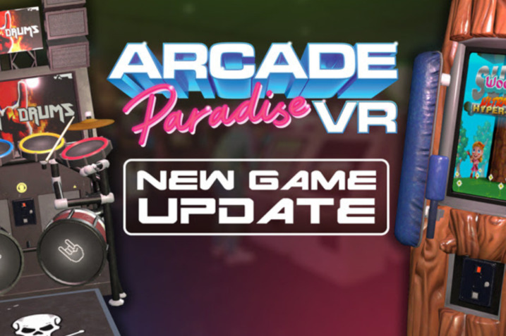Arcade Paradise VR, Wired Productions, Nosebleed Interactive, VR gaming, PICO 4, new VR games, retro arcade management, Cyber Drums, Super Woodgal JR Ultra Ex Hyper-Deluxe, VR updates, immersive gaming