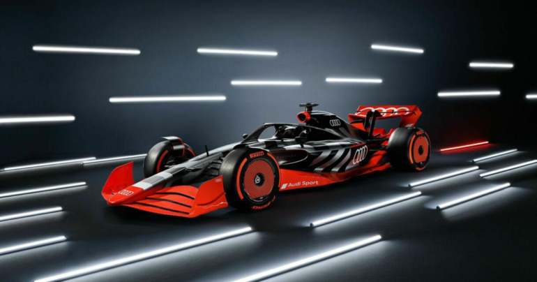 Rendering of the Audi Formula 1 car concept design for the 2026 season.