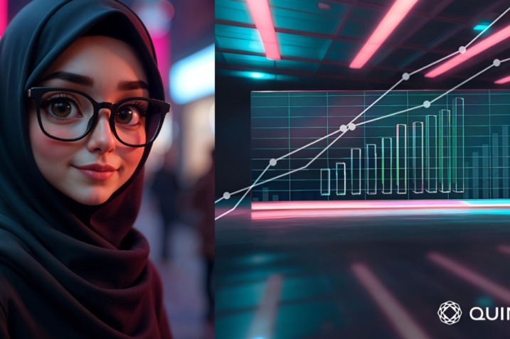 Conceptual image of the Quintes Protocol logo with blockchain elements in the background.