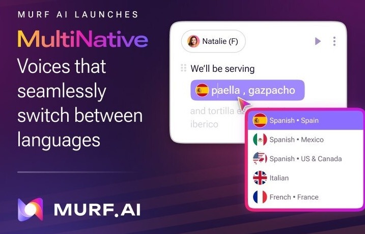 Murf AI, MultiNative, AI audio platform, multilingual AI voices, Speech Gen 2, linguistic fluidity, natural AI speech, global brand communication, Murf Dub, AI-powered dubbing, Microsoft PowerPoint plugin, AI narrations, brand consistency, enterprise solutions, AI innovation, audio content creation, multilingual dubbing