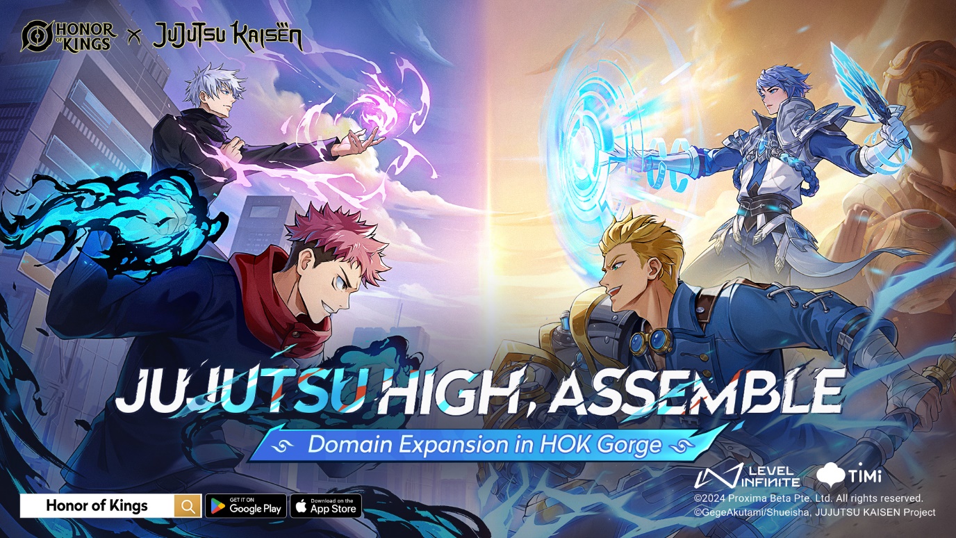 Honor of Kings, Jujutsu Kaisen collaboration, Yuji Itadori, Satoru Gojo, JJK skins, School Crest Scramble, Cursed Spirit Crusade, mobile gaming, game events, Jujutsu High, Biron, Kongming, limited-time events, game tokens, Garo Collaboration, character skins, in-game rewards, online multiplayer, mobile game news