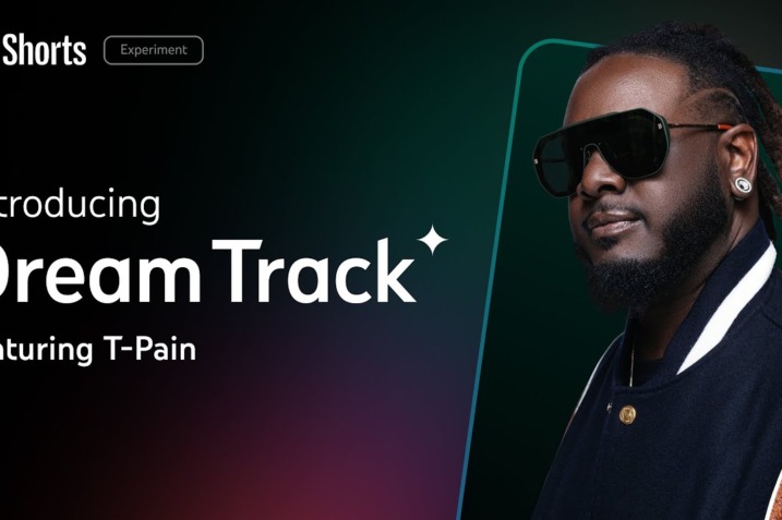 Screenshot of YouTube Shorts interface showing the AI-generated remix tool, with options to customize music genre and mood for a 30-second soundtrack