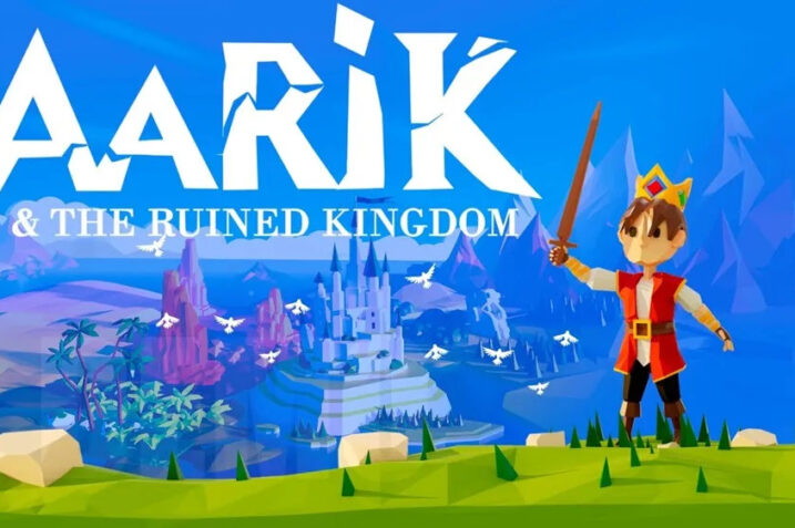 Aarik solving perspective-based puzzles in Aarik and the Ruined Kingdom, showcasing the game’s beautiful environments and unique gameplay mechanics.