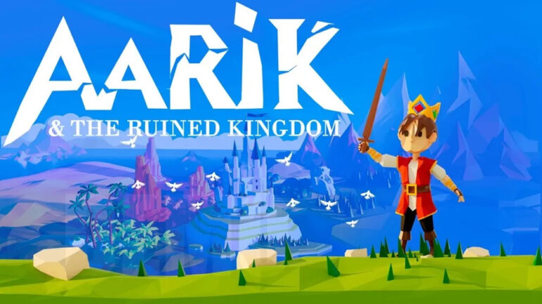 Aarik solving perspective-based puzzles in Aarik and the Ruined Kingdom, showcasing the game’s beautiful environments and unique gameplay mechanics.