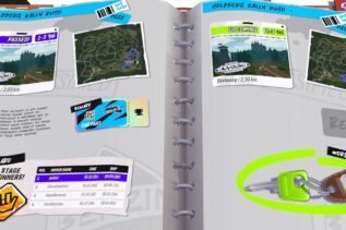 In-game screenshot of a thrilling race in #DRIVE Rally’s Rio Guacamole update, showcasing vibrant Mexican landscapes, new cars, and visible drivers in action.