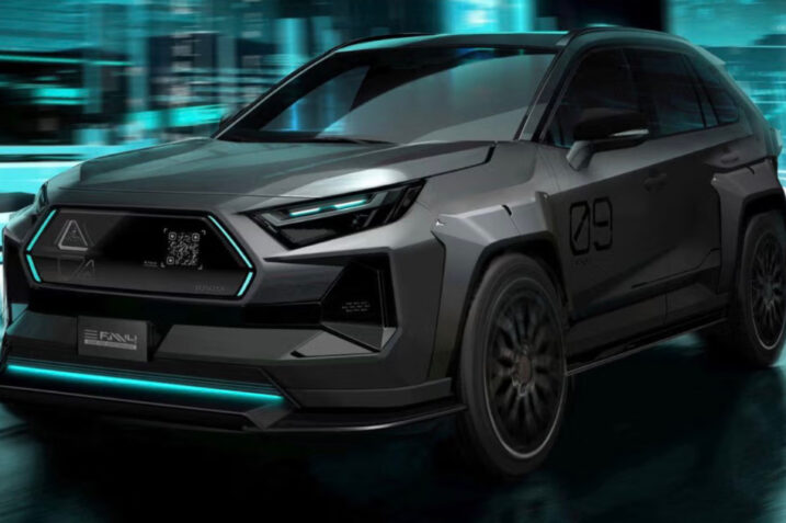 Toyota RAV4 Dark Side Performance concept, Toyota RAV4 Outdoor Lifestyle package, RAV4 interior with blue LED lighting