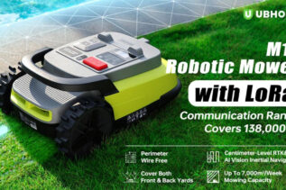 Robotic Mower M10 by UBHOME mowing a large yard with app control features.