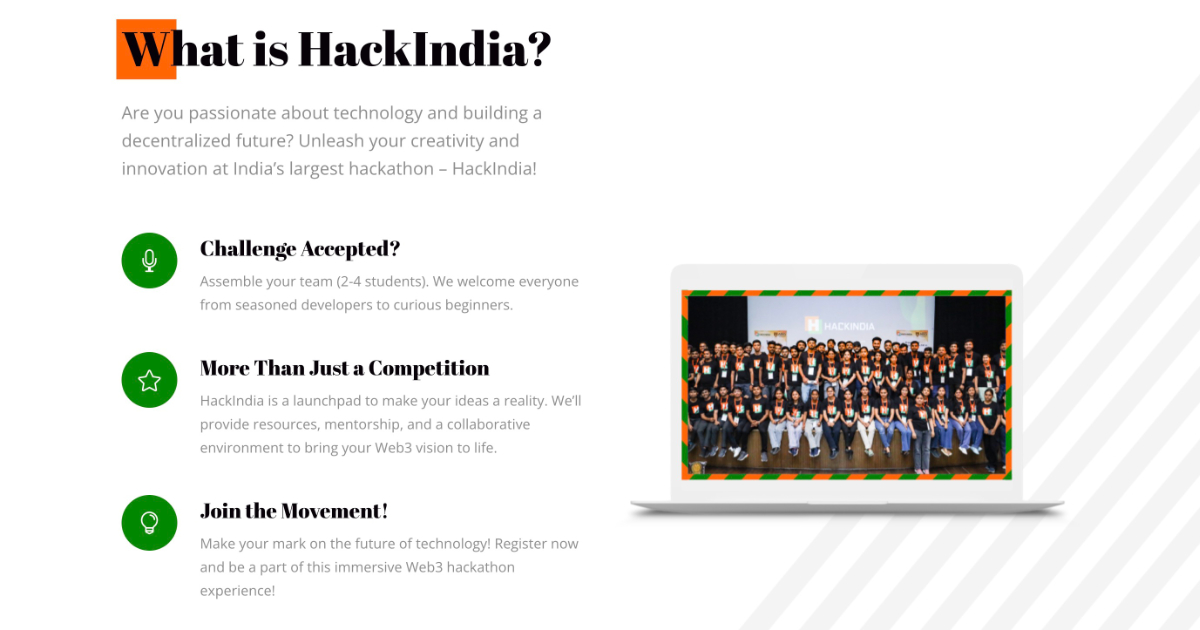 Banner explaining the concept of HackIndia