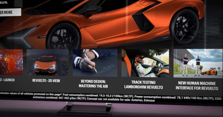 Lamborghini TV app logo, Lamborghini Revuelto track test, Lamborghini CEO Stephan Winkelmann