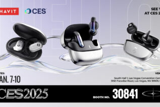 HAVIT H670BT Wireless Headphones showcasing adaptive noise cancellation, Fuxi-H8 Gaming Headset with an open-ear cavity design, and the HAKII MIX II wearable tech hat blending advanced acoustic technology with sports fashion.