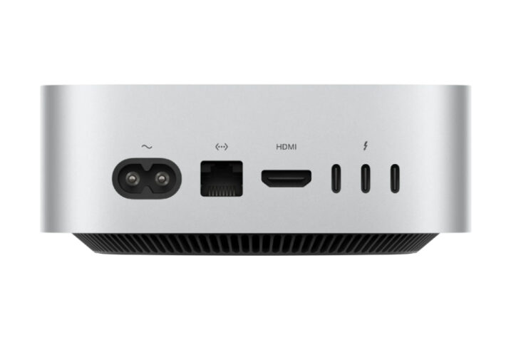 Apple M4 Mac mini with USB-C peripherals connected on a desk