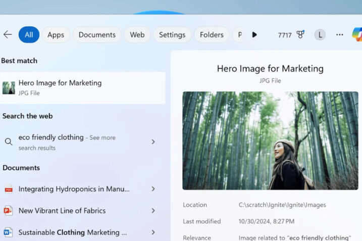 Microsoft’s AI-powered search feature on Windows 11 for Copilot Plus PCs