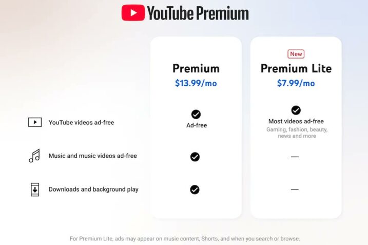 Youtube Premium Lite