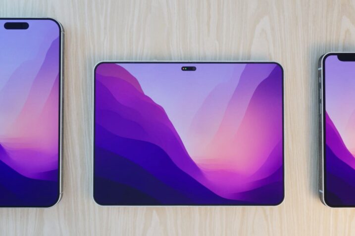 Leaked concept showing Apple’s rumored foldable iPhone with liquid metal hinge and edge-to-edge display