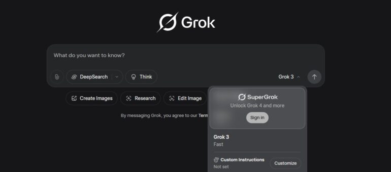 Screenshot of Grok 4 interface showing chain-of-thought reasoning referring to Elon Musk's views