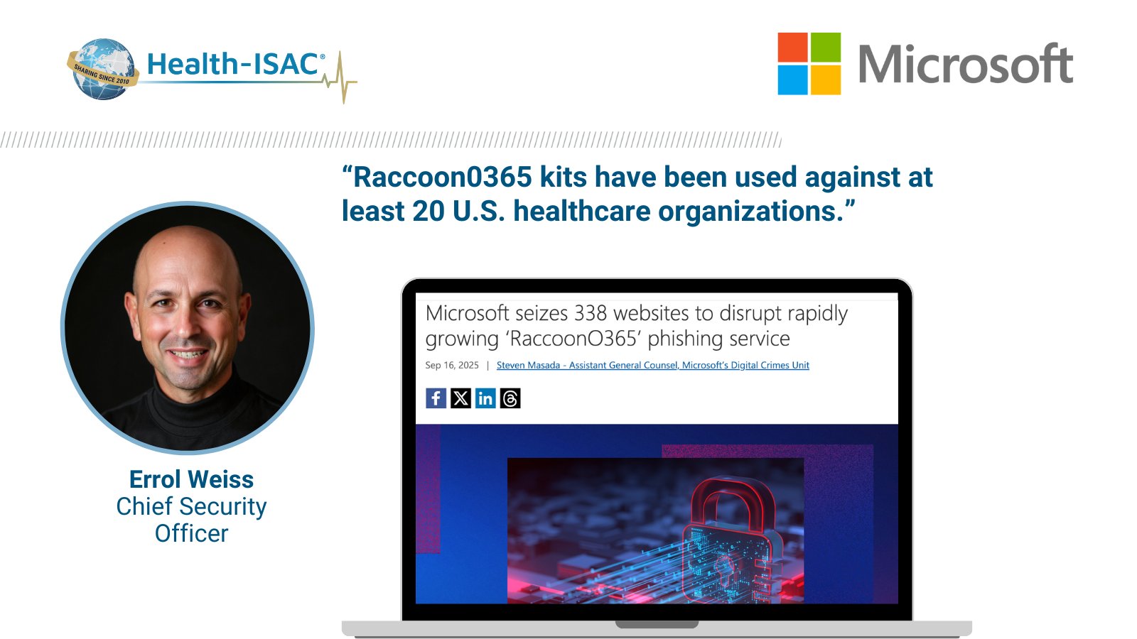 Microsoft logo in front of seized phishing websites illustration