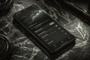 Samsung Galaxy S24 smartphone displaying WhatsApp message with malicious DNG image attachment